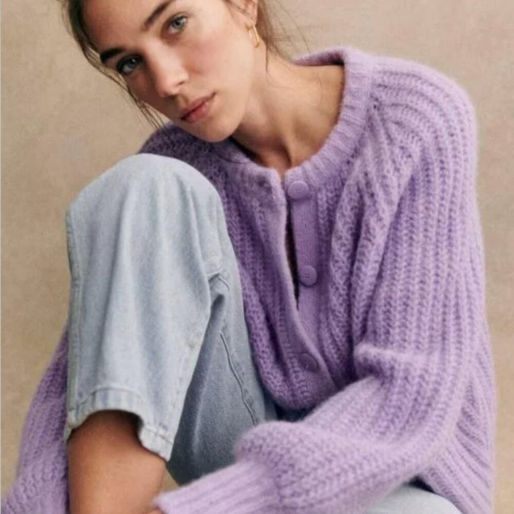 Sezane Emile Cardigan In Wisteria